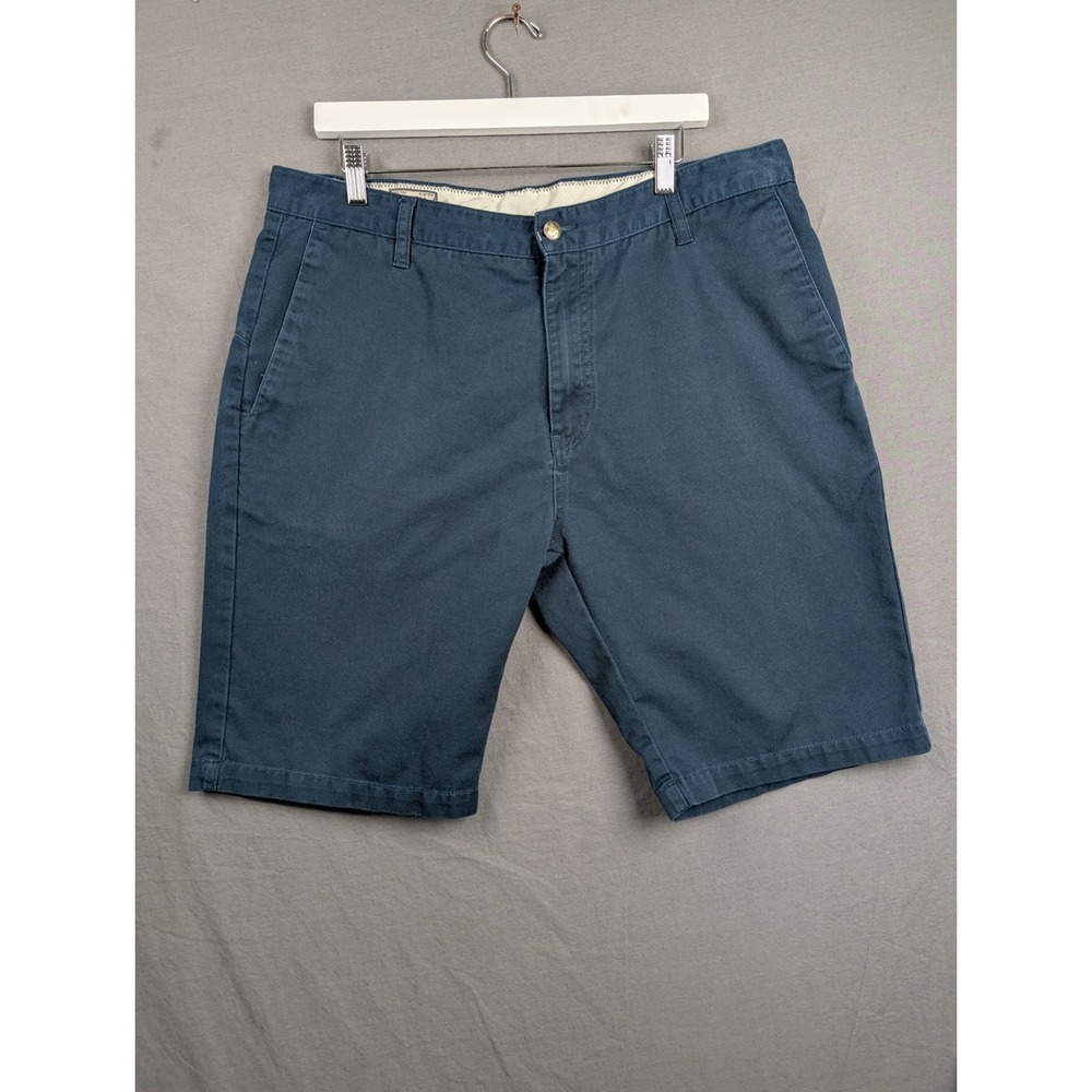 Volcom Mens Chino Shorts Navy Blue Size 36 Flat Front Casual Skate